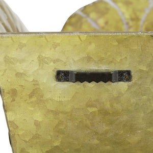 English Elm Set of 3 Zinc Planters with Aged Golden Patina for Rustic Farmhouse Indoor Decor W2078P498328
