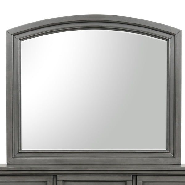 English Elm Meade Carved Wood Veneer Mirror with Low-Distortion Glass, 42"H x 36"W Decorative Statement Piece Gray 40.3 L x 46.6 W x 4.3 H B078P301546