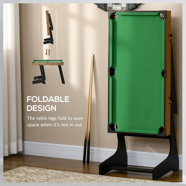 English Elm Soozier Foldable Billiards Table Set with Felt Surface Cues Balls for Game Room W2225P200671
