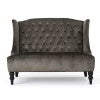 Christopher Knight Home® - Noble House - Leora Modern Glam Tufted Velvet Wingback Loveseat