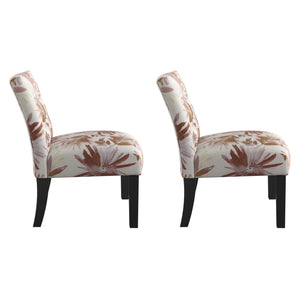English Elm Wallace & Bay - Red Floral Accent Chair with Crimson Blooms, Engineered Wood, Compact 22"W x 31"H Stylish Seat B2709P212460
