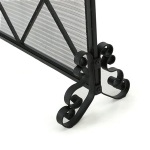 English Elm Christopher Knight Home® - FIRE Iron Single-Panel Fireplace Screen with Diamond Mesh Design, Ember Protection, Multiple Finishes 61126.00BLK