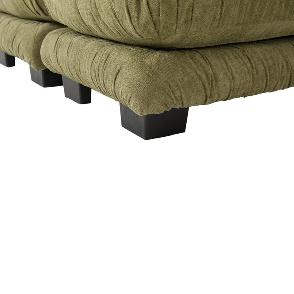 English Elm United We Win U-Shaped Cloud Couch In Pelletized Velvet With 2 Ottomans & Lumbar Pillows For Cozy Living W1568S00197-GIGA