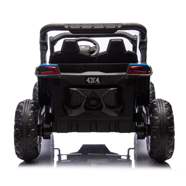 English Elm 24v Two Seat Kids Electric Utv with Parental Remote Suspension Off Road Ride On Blue W1578P184799