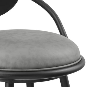 English Elm Lacey Swivel Barstool Matte Iron Base Faux Leather Seat Mid-century Kitchen Bar B2736P464811