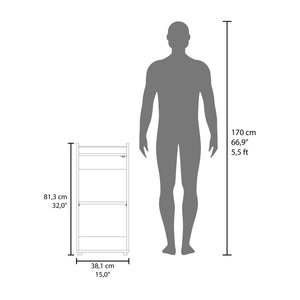 English Elm Theba Kronos White Minibar Cabinet with Double Doors and Open Shelf, Compact Modern Bar Storage B070P337130