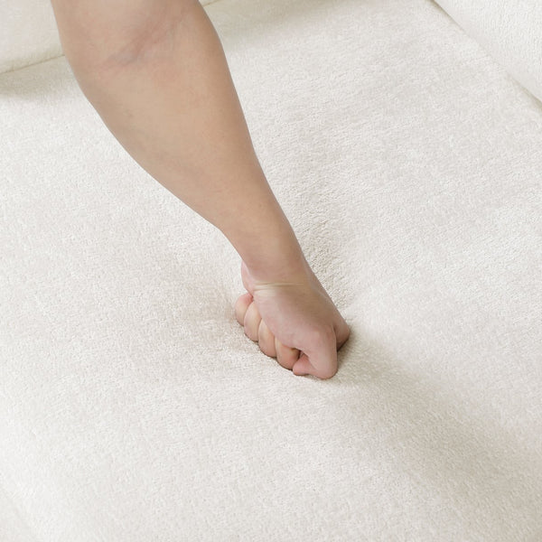 English Elm Modern Accent Chair with Chenille Upholstery, Solid Wood Frame, Plush Seat & Back for Living Room Comfort Cream Color 30.25 L x 29.5 W x 17.5 H B011P281853