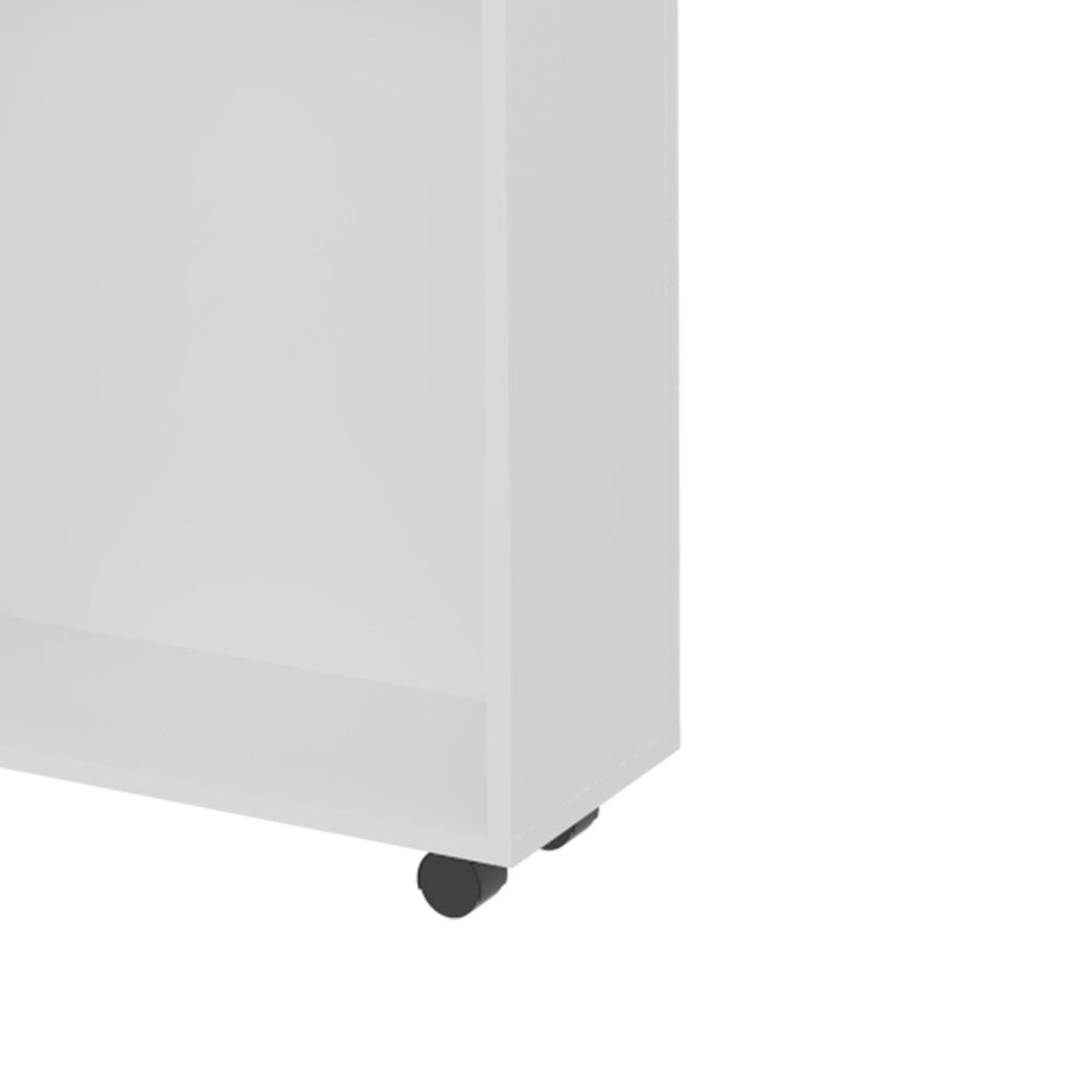 English Elm White Slim Rolling Storage Cart with Wheels, Multi-Shelf Bathroom Organizer for Toiletries and Cleaning Supplies, Durable Melamine Finish B062P380064