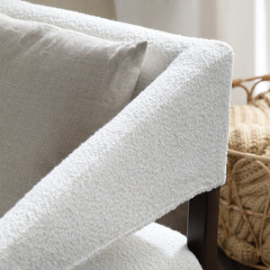 Crestview Collection Coastal Open-arm Accent Chair In Soft White Boucle Fabric - Modern Elegance For Your Living Room White Polyester Cvfzr6161