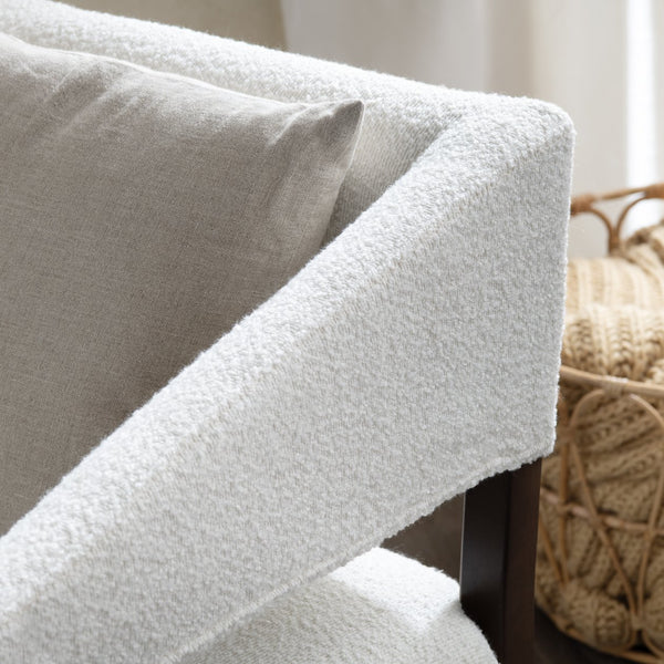 Crestview Collection Coastal Open-arm Accent Chair In Soft White Boucle Fabric - Modern Elegance For Your Living Room White Polyester Cvfzr6161
