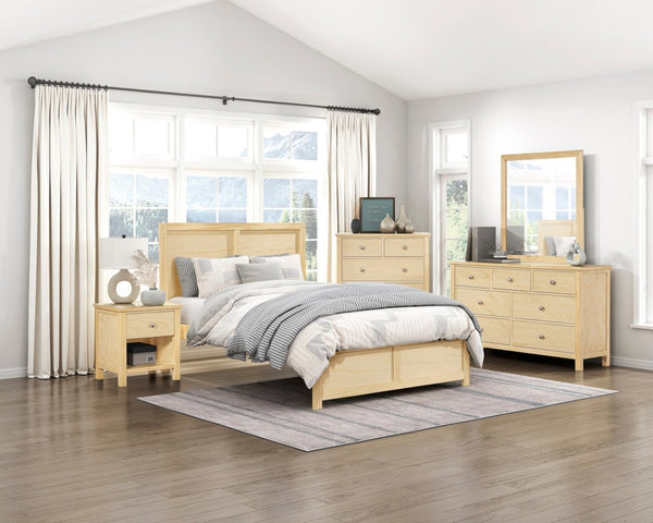 English Elm Transitional 7-drawer Pine Wood Dresser with Chrome Knobs for Master Bedroom B011P473070