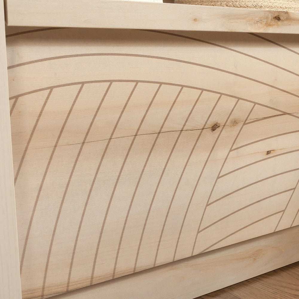 English Elm Night Stand - Sleek Brown Finish With Unique Wave Pattern, Ample Storage & Versatile Design Options B356P367917