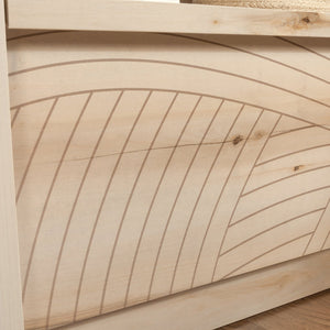 English Elm Night Stand - Sleek Brown Finish With Unique Wave Pattern, Ample Storage & Versatile Design Options B356P367917