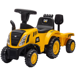 English Elm Qaba Caterpillar Licensed Toddler Excavator Ride on with Shovel Trailer and Horn W2225P249788