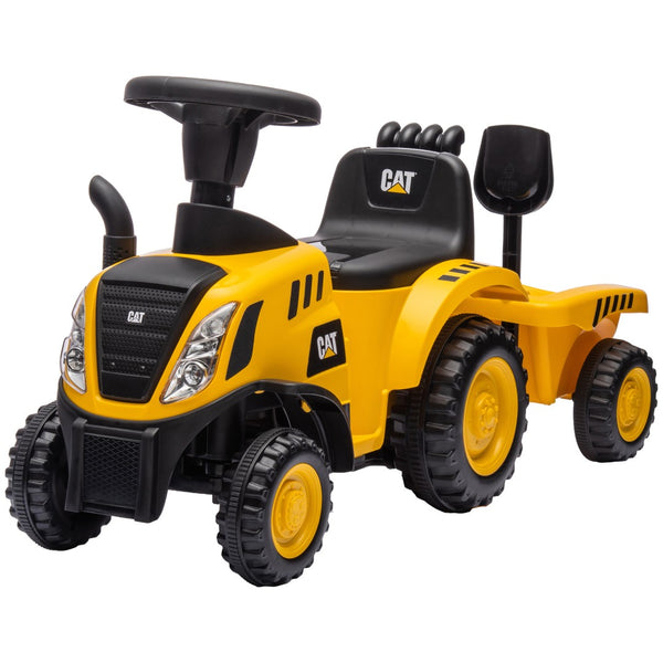 English Elm Qaba Caterpillar Licensed Toddler Excavator Ride on with Shovel Trailer and Horn W2225P249788