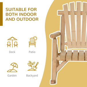 English Elm Outsunny Rustic Adirondack Rocking Chair For Relaxation - Elegant Wooden Design For Patios & Gardens W2225P217108-GIGA