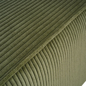 English Elm Upholstered Corduroy Square Ottoman with Pocket Coil Support for Living Room Use N757P180768E