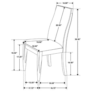 English Elm Paloma 5-Piece Rectangular Dining Set - Mid-Century Modern Dark Walnut Table & Grey Upholstered Chairs B062S01214-GIGA