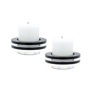 Tuxedo Candleholder - Set of 2 Short Black 980025/S2 Elk Home