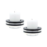 Tuxedo Candleholder - Set of 2 Short Black