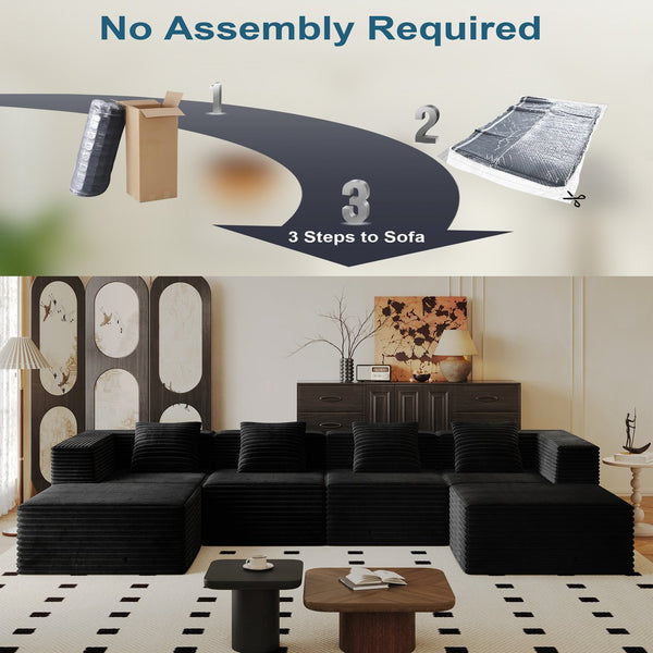 English Elm Modular Sectional Couches For Versatile Living Rooms - Deep Seat Comfort, Memory Foam & Ottomans! W3434S00020