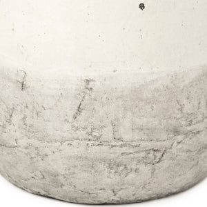 Zentique Distressed White Bowl with Handcrafted Stoneware Finish — Rustic Farmhouse Centerpiece for Serving W13 x H20 x D13 9801L A25A