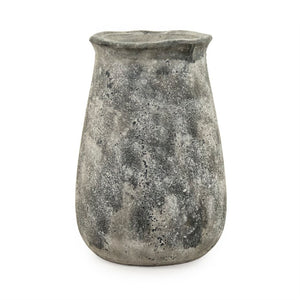 Zentique Distressed Vase with Weathered Stoneware Finish — Rustic-Chic Accent for Dried Flowers & Decor (98) W13 x H20 x D13 9801L A866