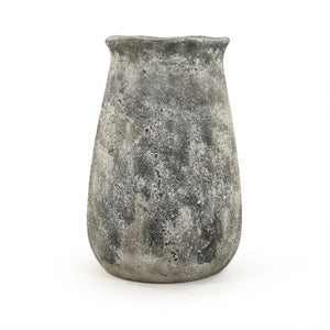 Zentique Distressed Vase with Weathered Stoneware Finish — Rustic-Chic Accent for Dried Flowers & Decor (98) W13 x H20 x D13 9801L A866