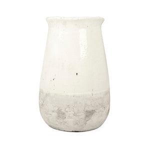 Distressed White Vase (9801S A25A) Zentique