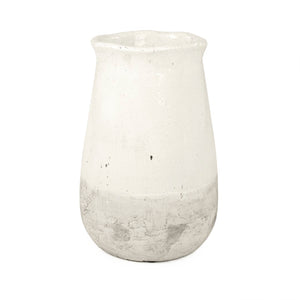 Distressed White Vase (9801S A25A) Zentique
