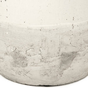 Zentique Distressed White Bowl with Handcrafted Stoneware Finish — Rustic Farmhouse Centerpiece for Serving W10.5 x H16 x D10.5 9801S A25A