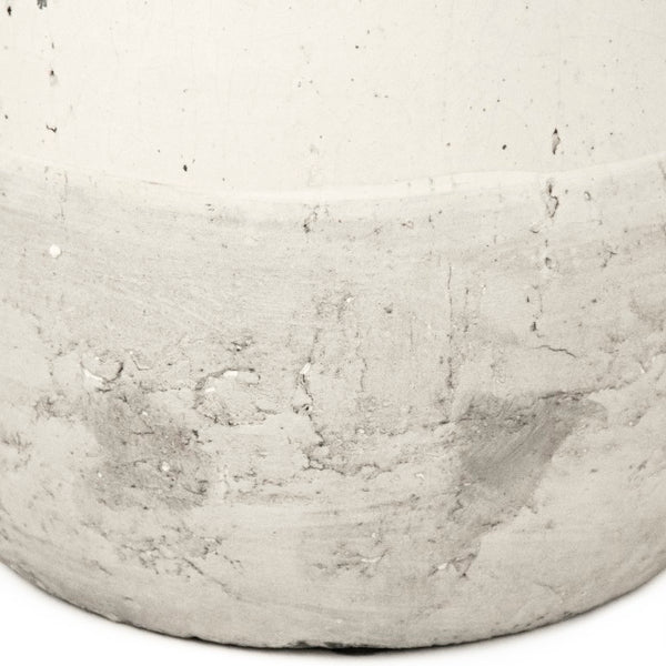 Zentique Distressed White Bowl with Handcrafted Stoneware Finish — Rustic Farmhouse Centerpiece for Serving W10.5 x H16 x D10.5 9801S A25A