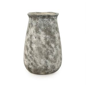 Zentique Distressed Vase with Weathered Stoneware Finish — Rustic-Chic Accent for Dried Flowers & Decor (98) W10.5 x H16 x D10.5 9801S A866