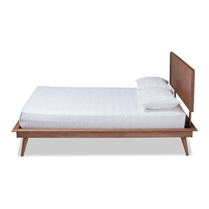 Baxton Studio Baxton Studio Karine Mid-Century King Platform Bed in Walnut Brown - Stylish, Durable Design & Support MG0004-Ash Walnut-King