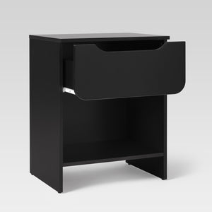 Domm Modern Scandinavian Nightstand with Open Cubby, Sleek Design & Quick 30-Minute Assembly