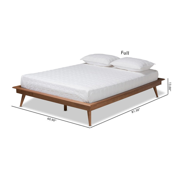 Baxton Studio Baxton Studio Mid-Century Modern Walnut Brown Platform Bed Frame for Stylish Bedroom Decor Upgrade Karine King MG0004-Ash Walnut-King-Frame