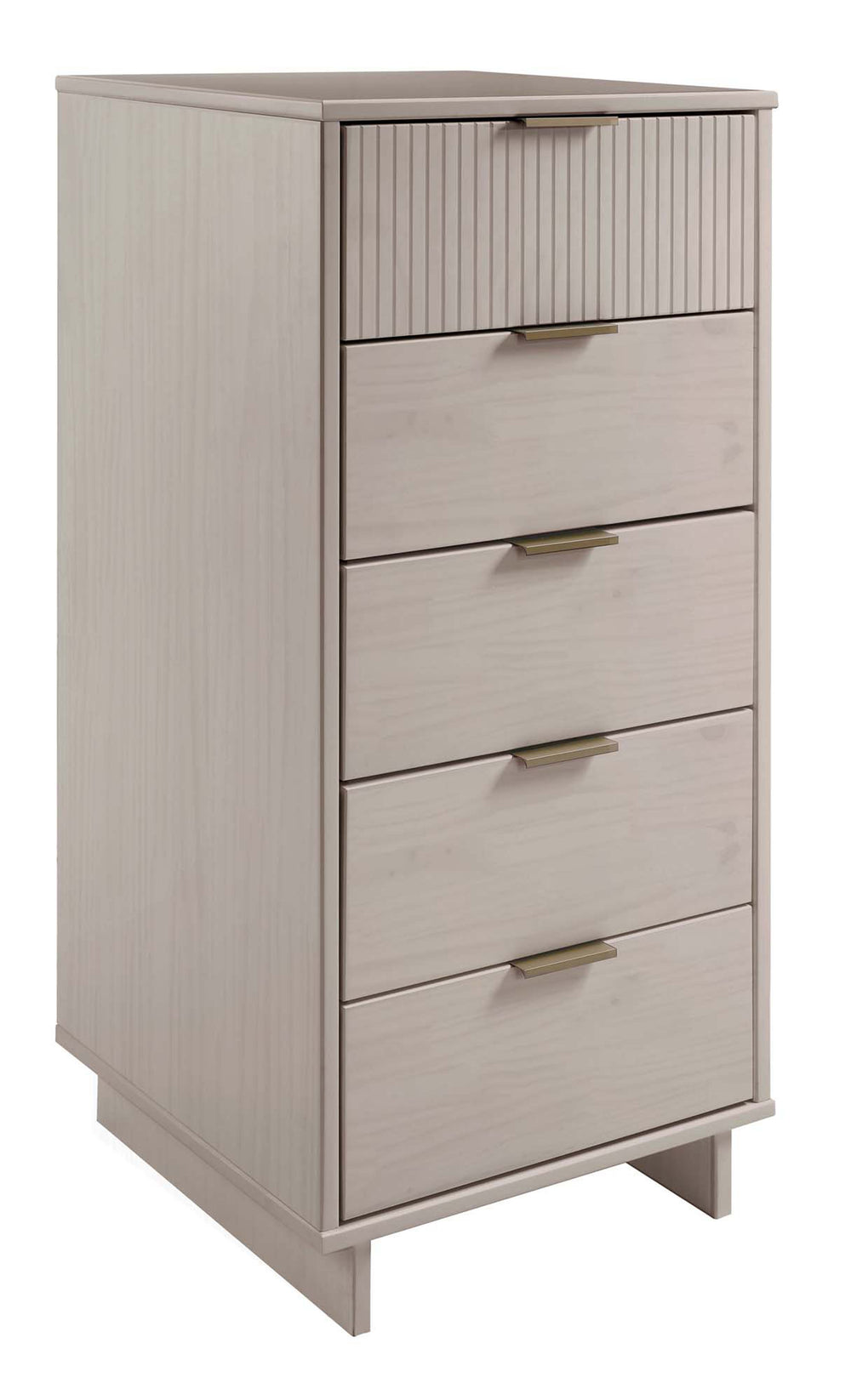 English Elm Granville 24" 5-Drawer Chest In Light Gray – Modern Solid Wood Storage With Gold Accents & Style B365S00073