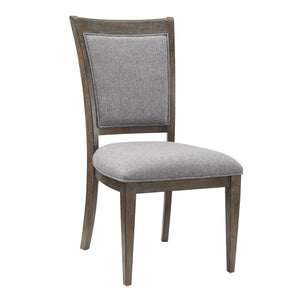 English Elm Classic Ash Veneer Extendable Dining Set Seats Six with Upholstered Wood Frame Chairs B011S02468