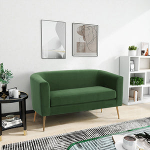 English Elm Christopher Knight Home® - LOVESEAT modern 51" two-seater with textured fabric, firm foam & sinuous springs, sleek black legs for compact spaces Retro Green 74868.00IRNFRGRN