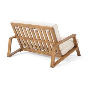 English Elm Paloma Acacia Wood Outdoor Loveseat and Coffee Table Set for Patio Decks N767P406364B