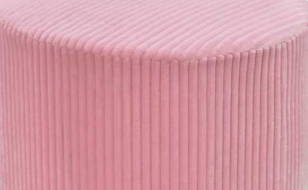 English Elm Corduroy Cube Ottoman Ribbed Upholstery Footrest for Living Room or Bedroom Seating Pink B2748P476015