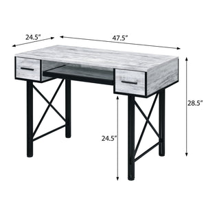 English Elm Antique Rectangular Computer Desk with Keyboard Tray, 2 Drawers, Smooth Metal Glides, 47.5"W Workspace B062P184558