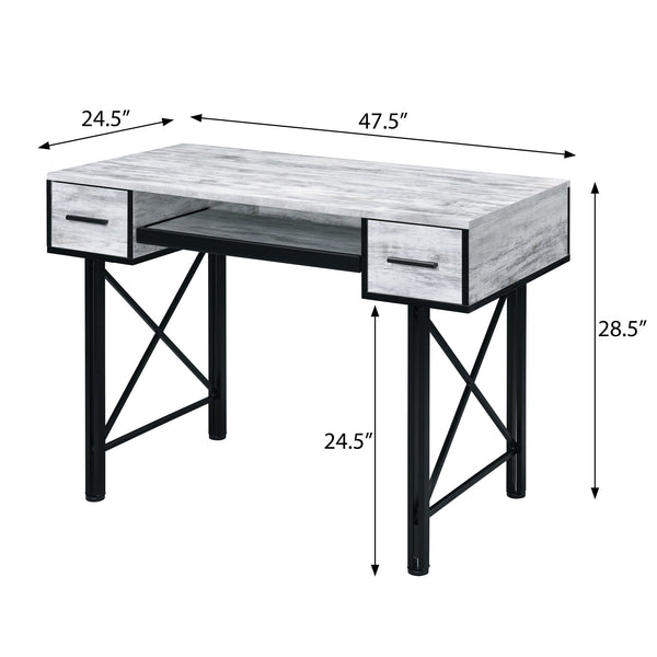 English Elm Antique Rectangular Computer Desk with Keyboard Tray, 2 Drawers, Smooth Metal Glides, 47.5"W Workspace B062P184558