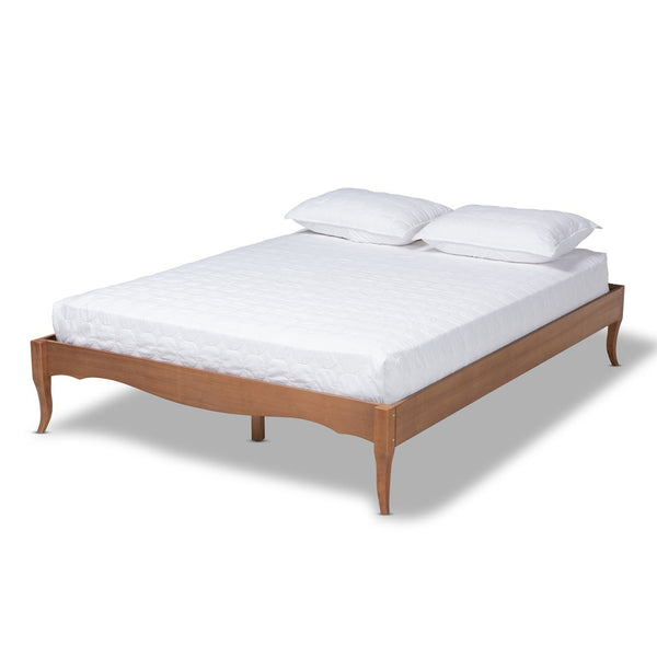 Baxton Studio Baxton Studio Vintage French-Inspired Ash Walnut Wood Bed Frame with Elegant Slatted Support Design Marieke King MG97132-Ash Walnut-King-Frame