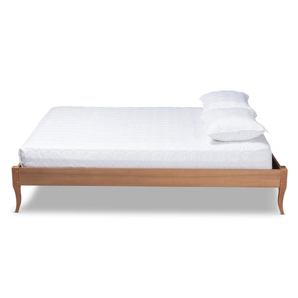 Baxton Studio Baxton Studio Vintage French-Inspired Ash Walnut Wood Bed Frame with Elegant Slatted Support Design Marieke King MG97132-Ash Walnut-King-Frame