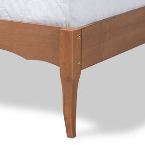 Baxton Studio Baxton Studio Vintage French-Inspired Ash Walnut Wood Bed Frame with Elegant Slatted Support Design Marieke King MG97132-Ash Walnut-King-Frame