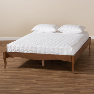 Baxton Studio Baxton Studio Vintage French-Inspired Ash Walnut Wood Bed Frame with Elegant Slatted Support Design Marieke King MG97132-Ash Walnut-King-Frame