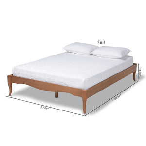 Baxton Studio Baxton Studio Vintage French-Inspired Ash Walnut Wood Bed Frame with Elegant Slatted Support Design Marieke King MG97132-Ash Walnut-King-Frame