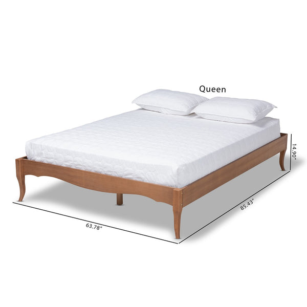 Baxton Studio Baxton Studio Vintage French-Inspired Ash Walnut Wood Bed Frame with Elegant Slatted Support Design Marieke King MG97132-Ash Walnut-King-Frame
