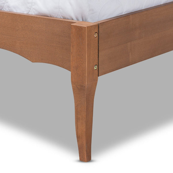 Baxton Studio Baxton Studio Vintage French-Inspired Platform Bed with Woven Rattan Headboard and Ash-Walnut Finish Marieke Queen MG97132-Ash Walnut Rattan-Queen
